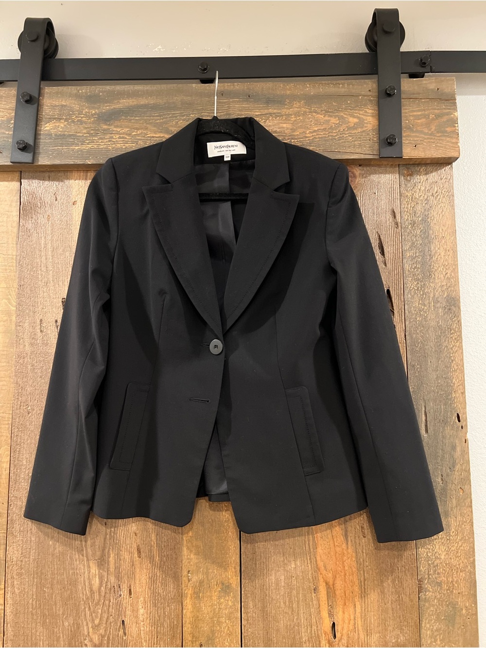 Rare Vintage Yves Saint Laurent Uniform Black Blazer Jacket 38M Wool Blend YSL